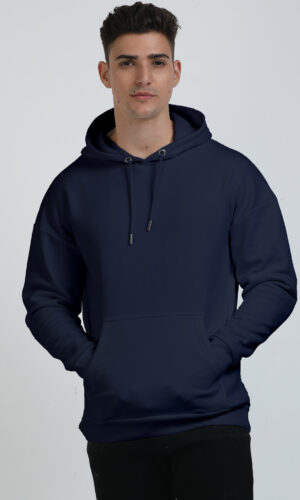 Oversized Unisex Hooded Sweatshirt Plain – Navy Blue