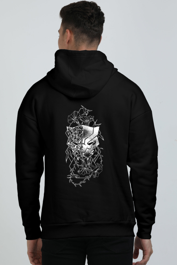 Oversized Hooded Sweatshirt Uniq Printed – Black - Image 3