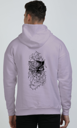 Oversized Hooded Sweatshirt Uniq Printed – Lavender