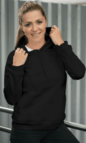 Oversized Unisex Hooded Sweatshirt Plain – Black