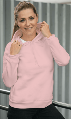 Oversized Unisex Hooded Sweatshirt Plain – Light Baby Pink