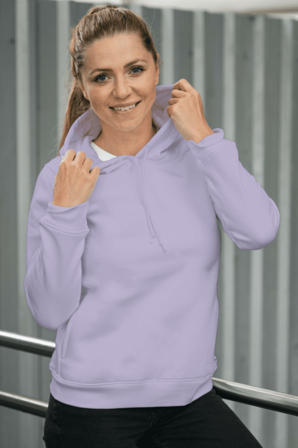 Oversized Unisex Hooded Sweatshirt Plain – Lavender - Image 2