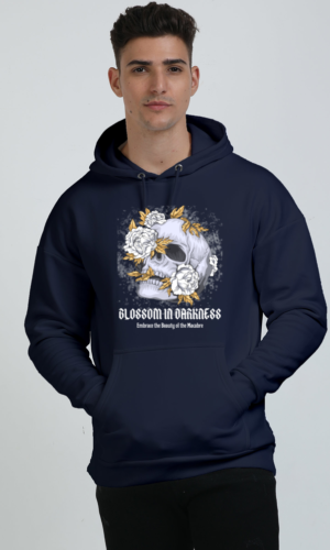 Blossomm Darkness Unisex Hooded Sweatshirt - Navy Blue