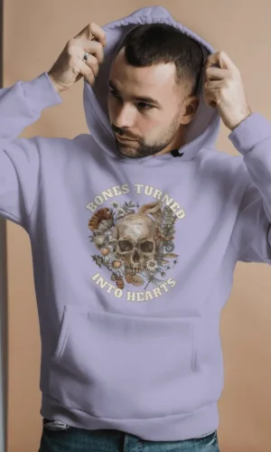 Bones Turned Into Hearts Unisex Hooded Sweatshirt – Lavender