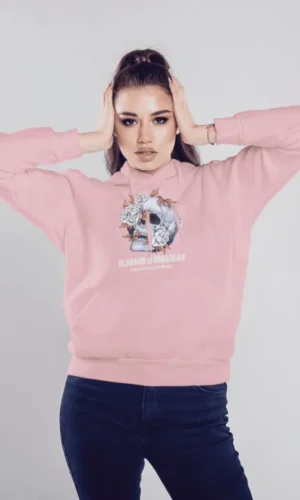 Blossomm Darkness Unisex Hooded Sweatshirt - Light Baby Pink
