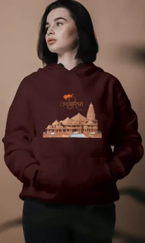 Jai Shree Ram Unisex Hooded Sweatshirt – Maroon