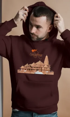 Jai Shree Ram Unisex Hooded Sweatshirt – Maroon