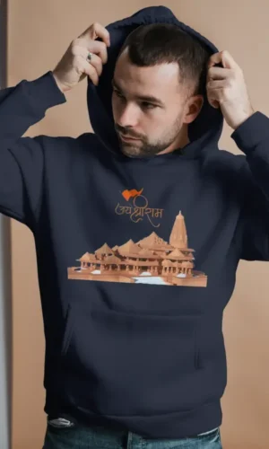Jai Shree Ram Unisex Hooded Sweatshirt – Navy Blue