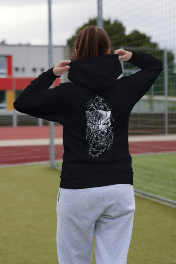 Oversized Hooded Sweatshirt Uniq Printed – Black - Image 4