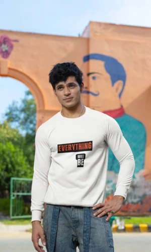 Oversized Sweatshirt With Printed Typography