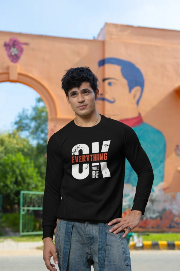 Oversized Sweatshirt With Printed Typography